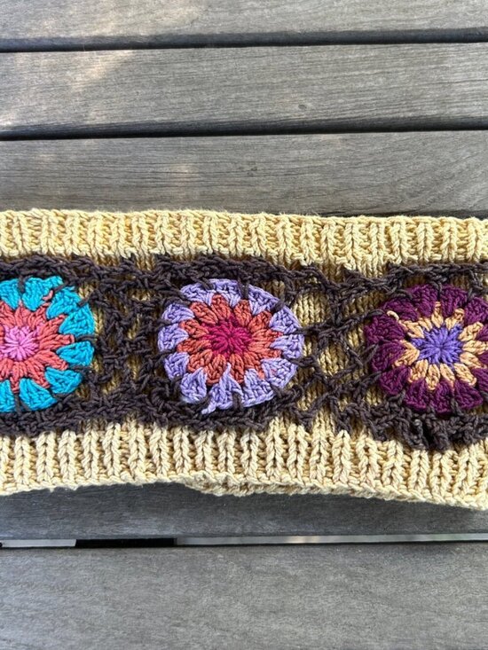 Handmade in Nepal Colorful Floral 100% Cotton Crochet Headband main image 4